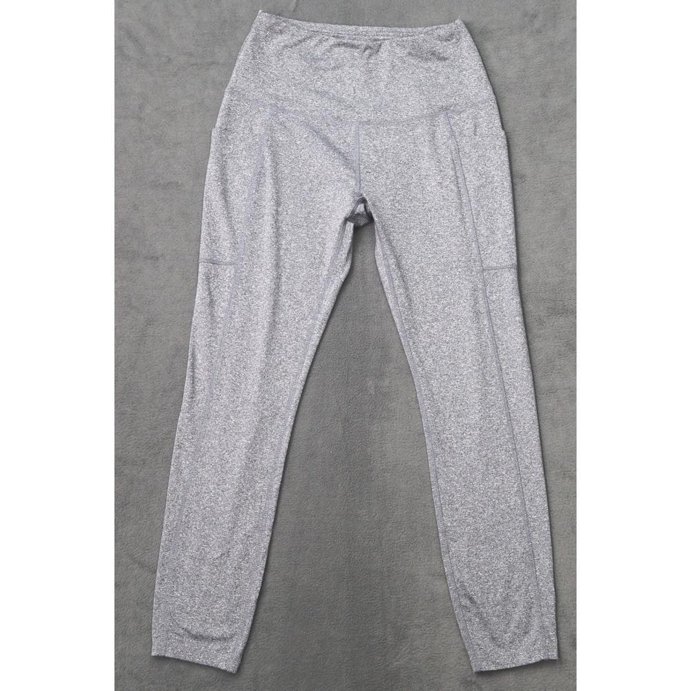 N.Y.L. Sport Leggings Womens Small Grey Excellent High Waisted Side Pockets